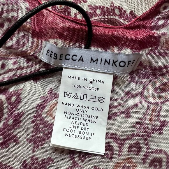 Rebecca Minkoff O/S NEW Pretty Paisley Ruana in Cherry Multicolor Cover Up Scarf - Picture 7 of 14